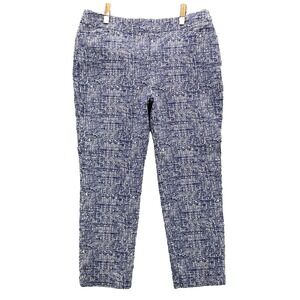 Chico's Pants Women 18 Blue Crackle Print Preppy Jeggings Classic Corpcore Slack